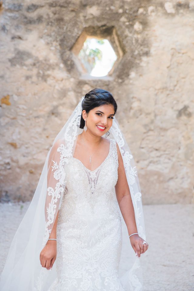 Sonali's bridal in the octagon window room at Mission San Jose veil