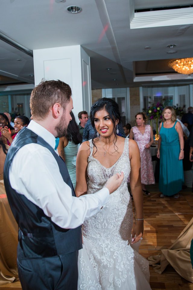 Sonali's wedding at Hotel Valencia couple dancing at reception