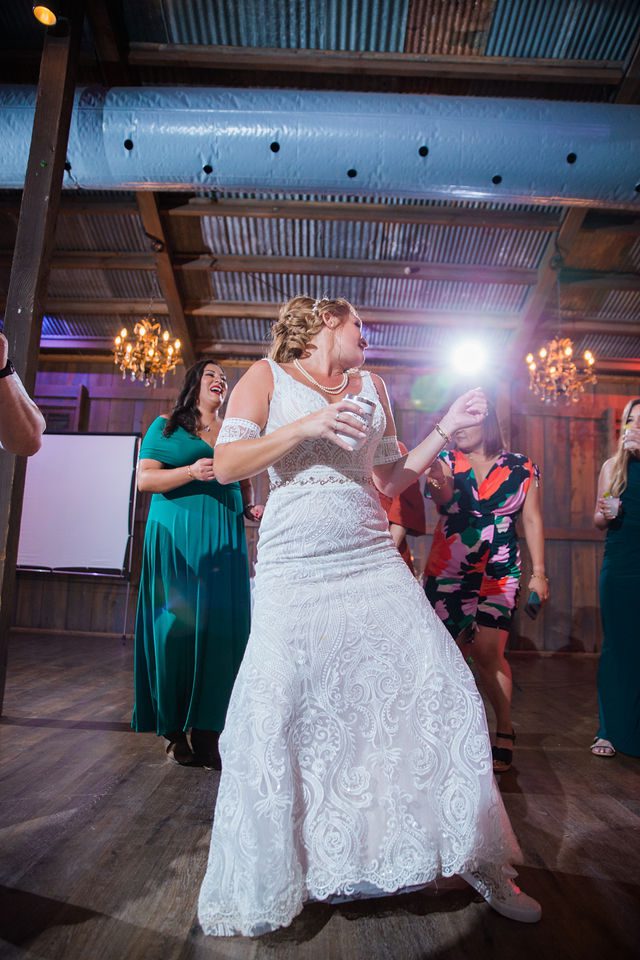 Lamm wedding reception at Eagle Dancer Ranch dancing bride