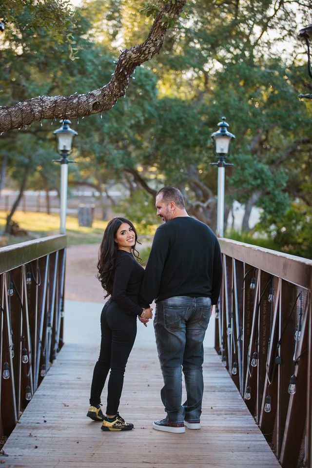 Park 31 engagement session with Erica Straughan Photography on the bridge