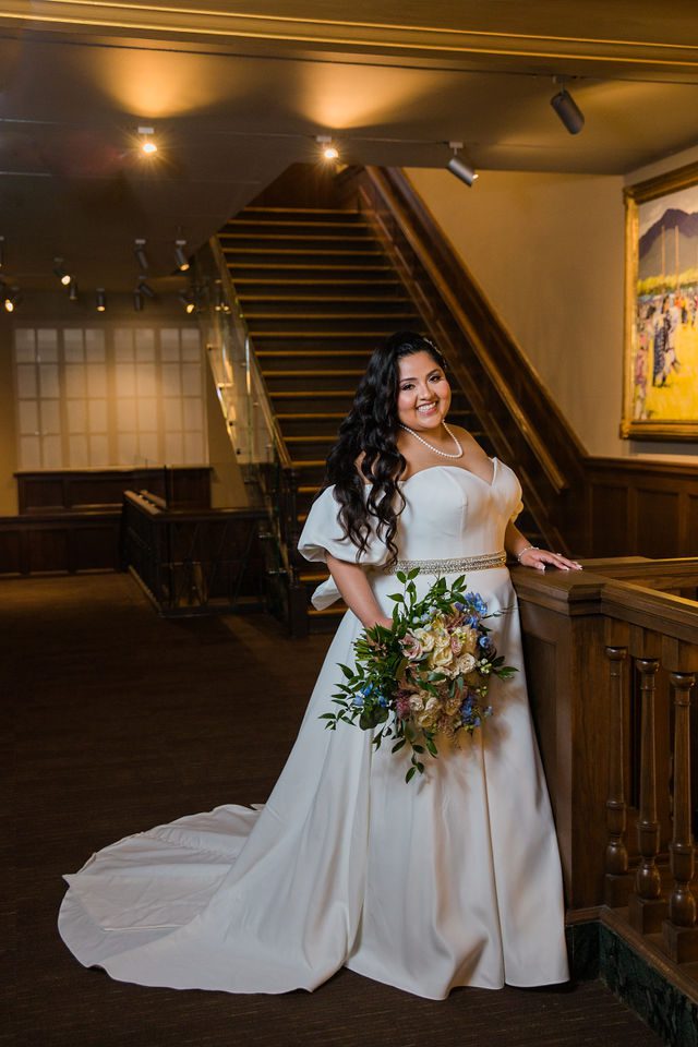 Maddie's bridal at The Briscoe in San Antonio on the balcony