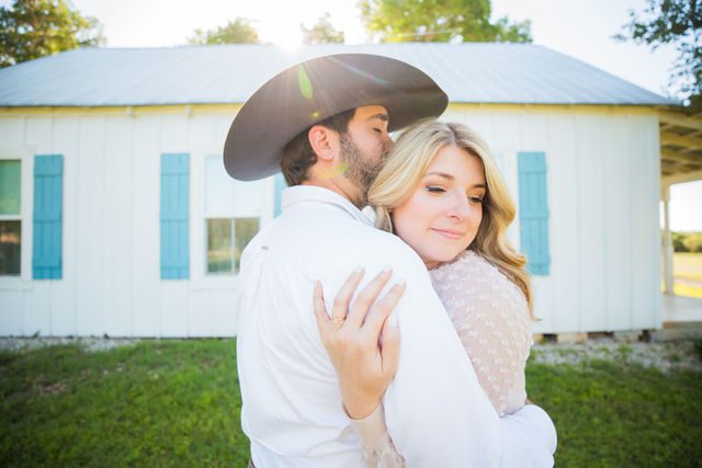 Bendele engagement at Eagle Dancer Ranch ranch house in the sun