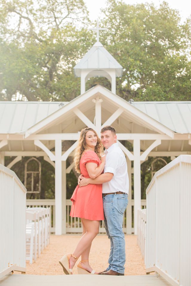 Brighten's engagement session at Western Sky in San Antonio portrait on the gazebo