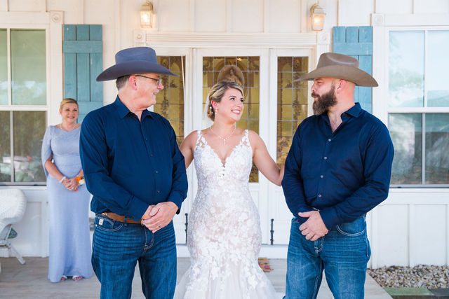 Kirt A's wedding at Eagle Dancer Ranch father first look