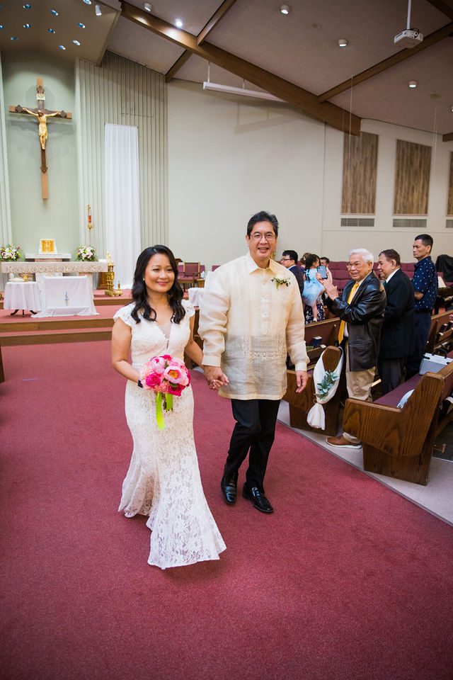 May's wedding ceremony in San Antonio OLPH exit