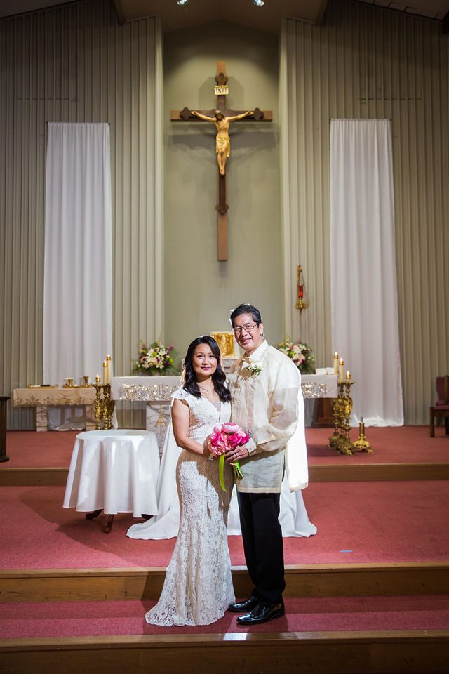 May's wedding ceremony in San Antonio OLPH portrait