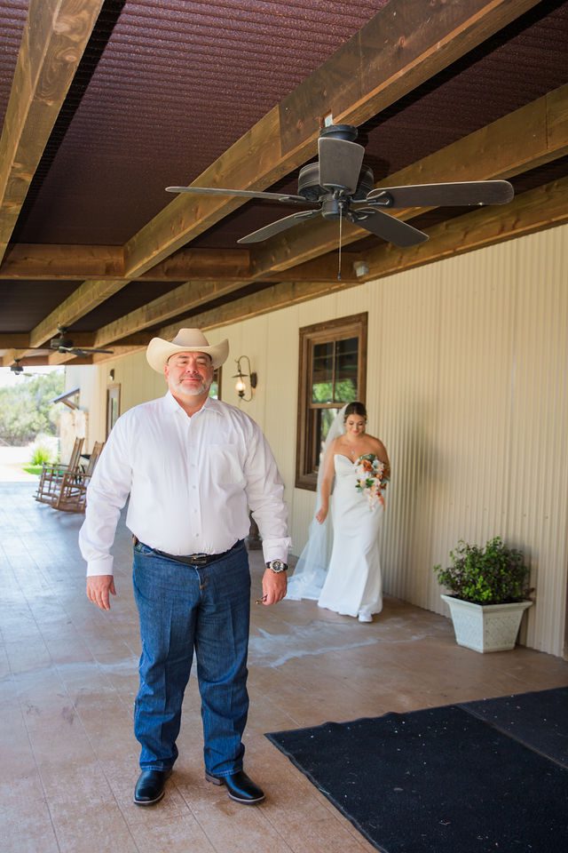 Brighten wedding at Western Sky bride and father's first look