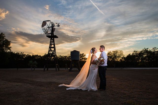 Brighten wedding at Western Sky bride and groom at sunset portrait