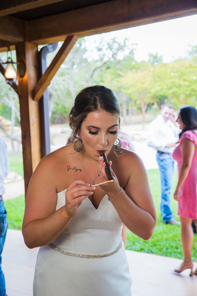 Brighten wedding reception at Western Sky bride's cigar
