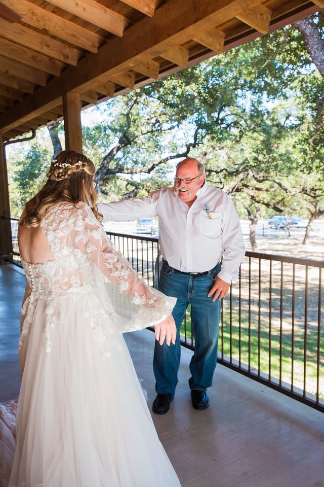 Ryanne's Wedding at the Chandelier of Gruene father first look